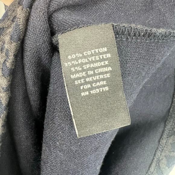 Sharagano Navy & Grey Spotted Long Sleeve Belted Dress 12 - Picture 6 of 10